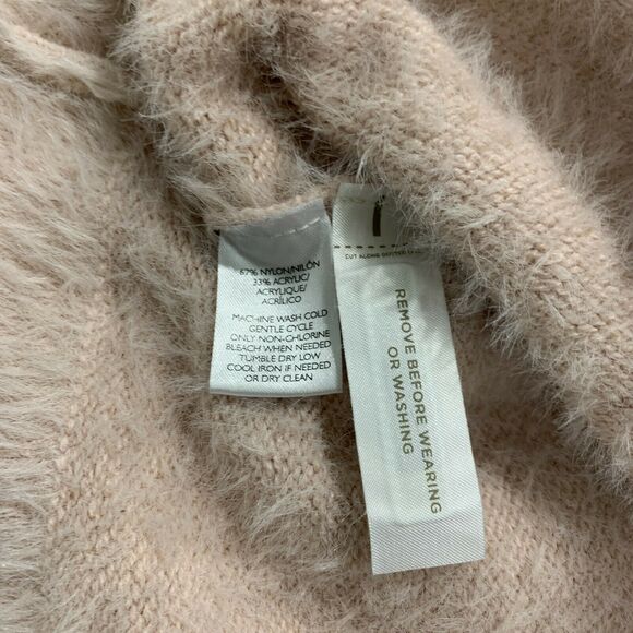 Ann Taylor Loft Fuzzy Sweater Pink Women's Size M Nylon Acrylic Mid Sleeve Top - Picture 7 of 9